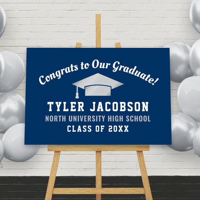 Congrats To Our Graduate Navy and Silver Custom Foam Board (Creator Uploaded)