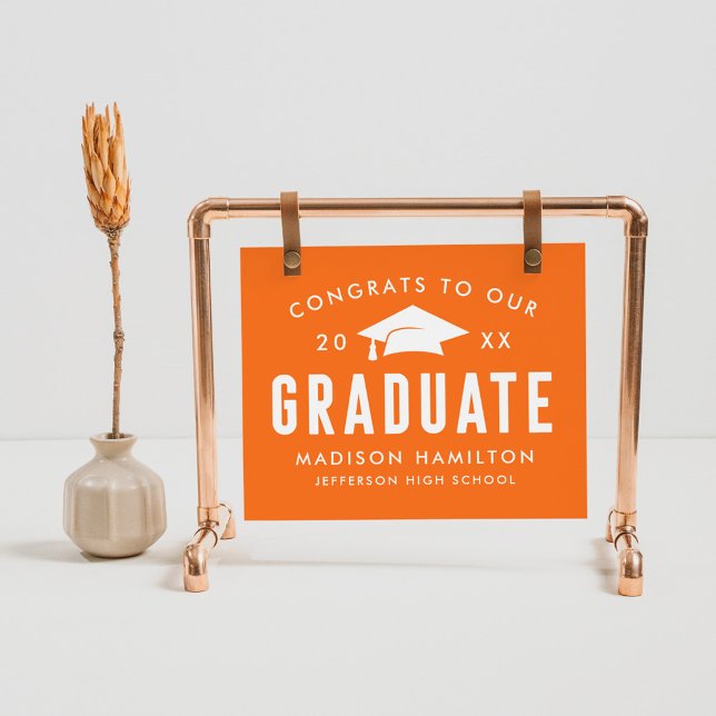 Congrats to our Graduate Orange Graduation Party Poster (Creator Uploaded)
