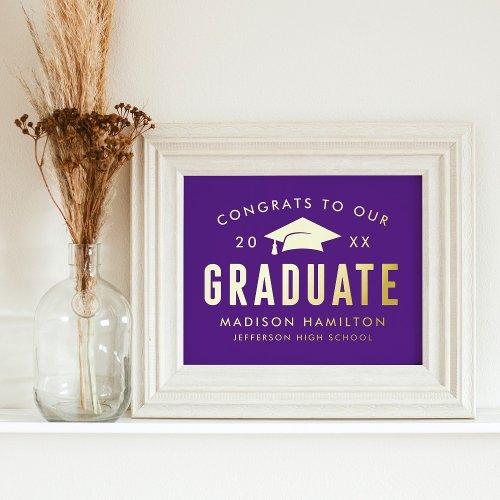 Congrats to our Graduate Purple Graduation Party Foil Prints