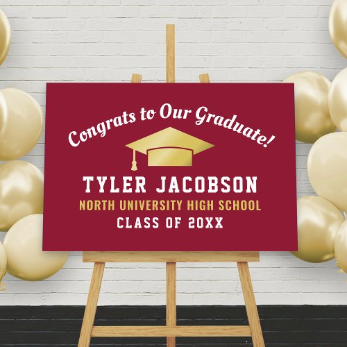 Congrats To Our Graduate Red and Gold Custom Foam Board