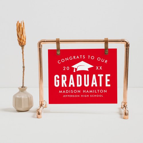 Congrats to our Graduate Red Graduation Party Sign