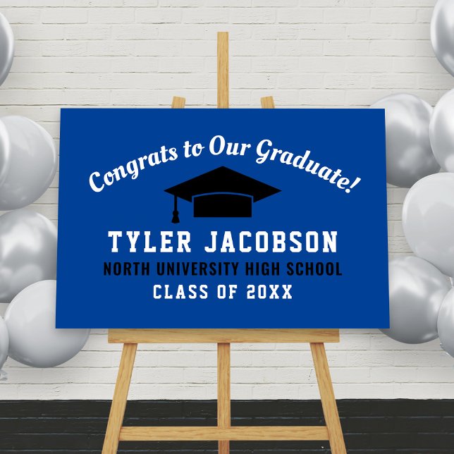 Congrats To Our Graduate Royal Blue Black Custom Foam Board (Creator Uploaded)