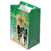 Congrats to the Bride to Be | Green Medium Gift Bag (Front Angled)