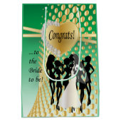 Congrats to the Bride to Be | Green Medium Gift Bag (Back)