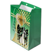 Congrats to the Bride to Be | Green Medium Gift Bag (Back Angled)