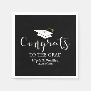 Congrats To The Grad Grad Cap Chic Graduation Napkins