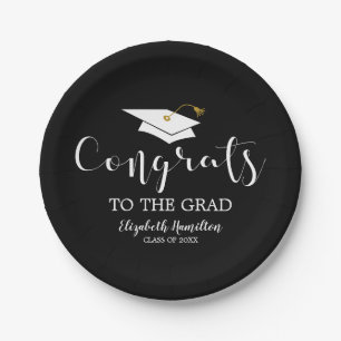 Congrats To The Grad Grad Cap Chic Graduation Paper Plates