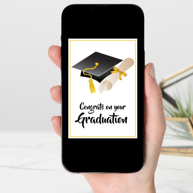 Congrats to the Graduate Cap and Diploma Card (Front Digital)