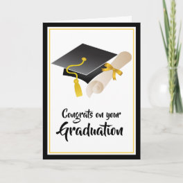 Congrats to the Graduate Cap and Diploma Card