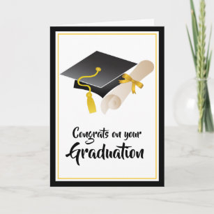Congrats to the Graduate Cap and Diploma Card