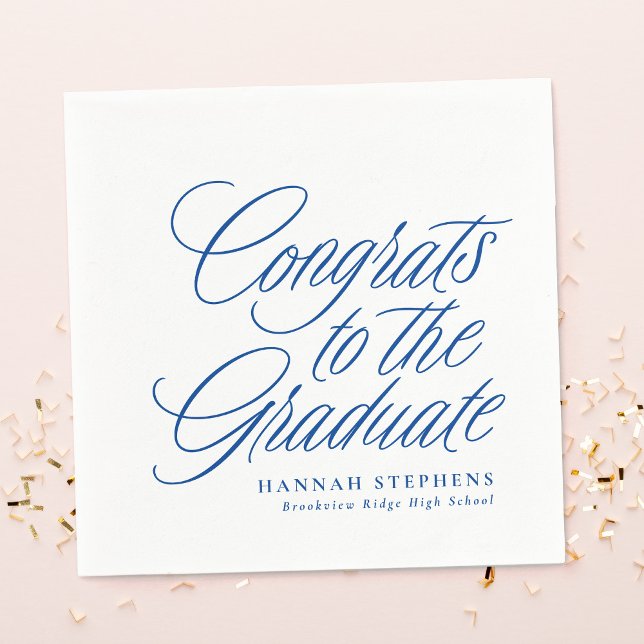 Congrats to the graduate classic blue graduation napkins (Creator Uploaded)