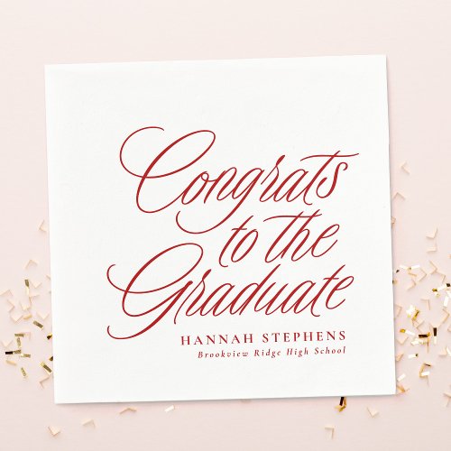Congrats to the graduate classic red graduation napkins