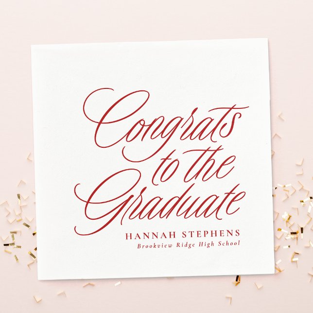 Congrats to the graduate classic red graduation napkins (Creator Uploaded)