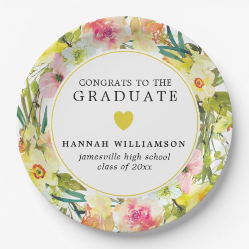 Congrats to the Graduate Yellow Daffodil Paper Plates