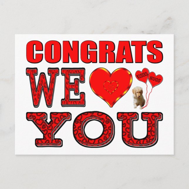 Congrats We Love You Postcard (Front)
