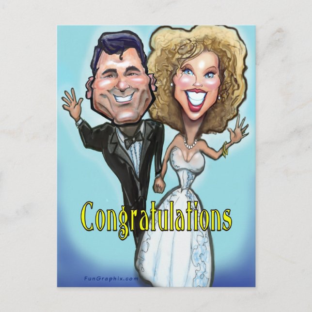Congrats Wedding Dolls Postcard (Front)