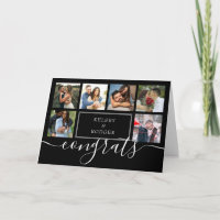 Congrats Wedding Photo Collage Black and White