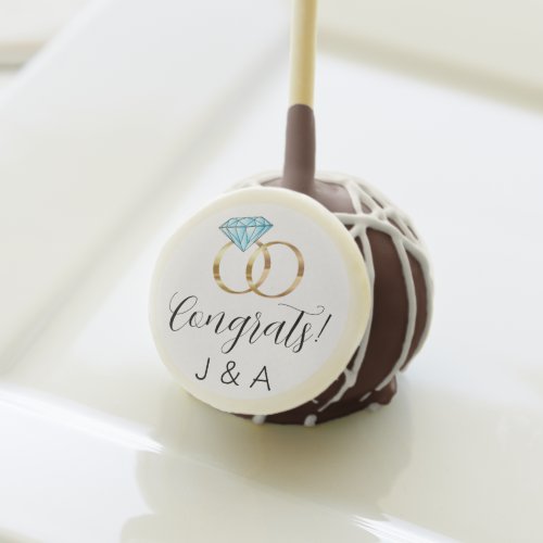 Congrats Wedding Rings Engagement Party Initials Cake Pops