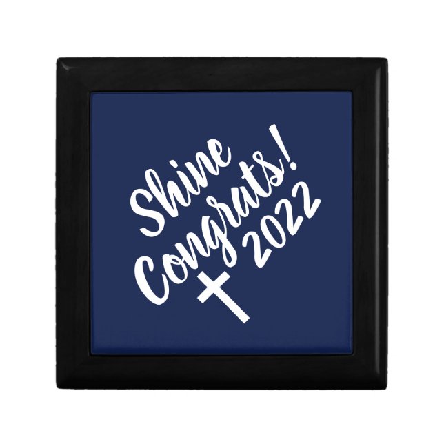 Congrats White Cross Time to Shine Graduation Gift Box (Front)