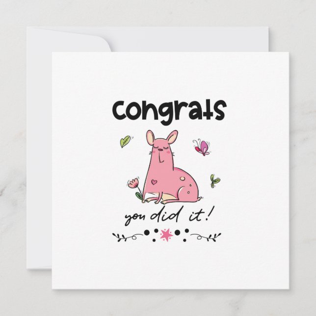 Congrats You Did It Cartoon French Bulldog Humor Card (Front)