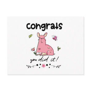 Congrats You Did It Funny Cartoon French Bulldog Postcard