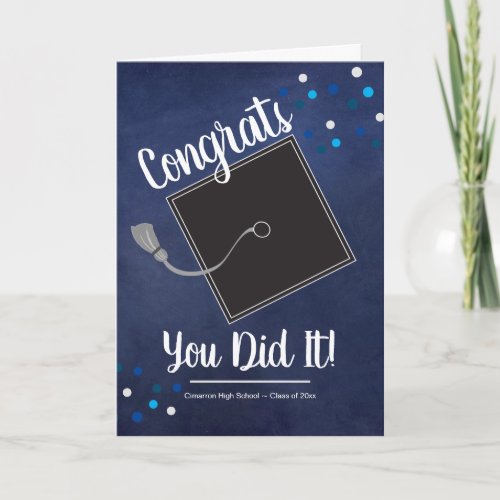 Congrats You Did It Grad Mortarboard and Confetti Card