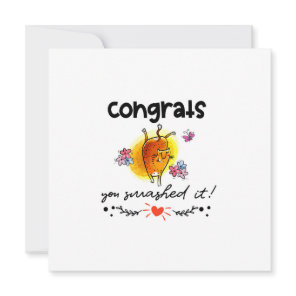 Congrats You Smashed It Cartoon Cat Humor Card