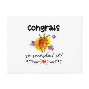 Congrats You Smashed It Cute Cat Cartoon Postcard