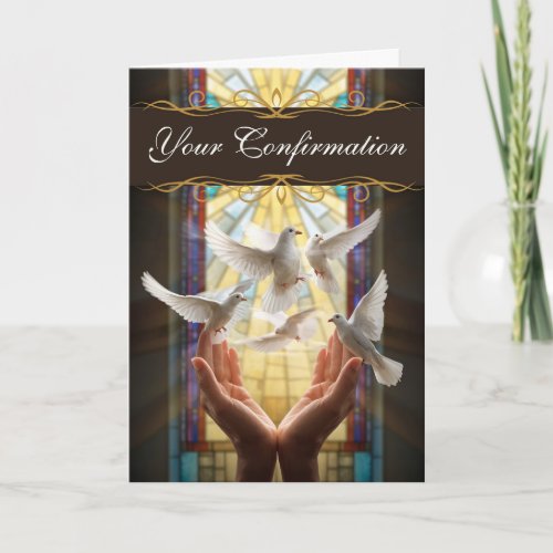 Congrats Your Confirmation Hands Releasing Doves Thank You Card