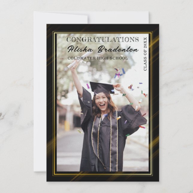 Congratulaiton Graduate Photo Announcement Card (Front)