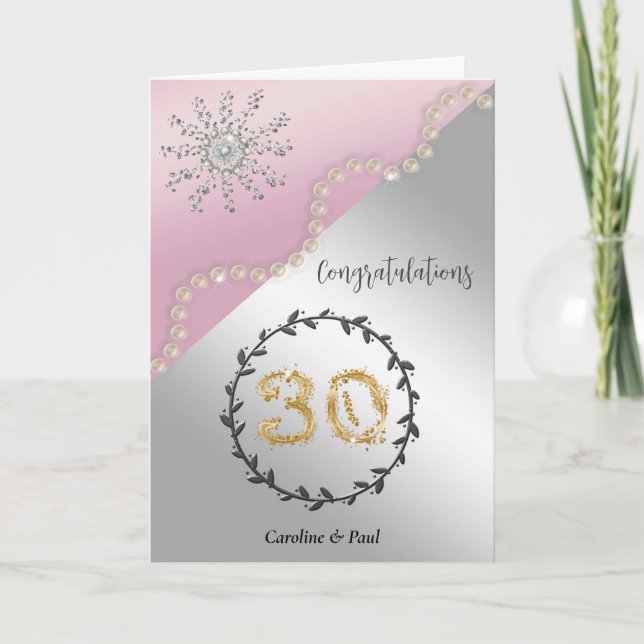 Congratulate Friends on 30th Wedding Anniversary Card (Front)