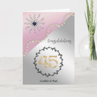 Congratulate Friends on 45th Wedding Anniversary Card