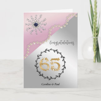 Congratulate Friends on 65th Wedding Anniversary Card