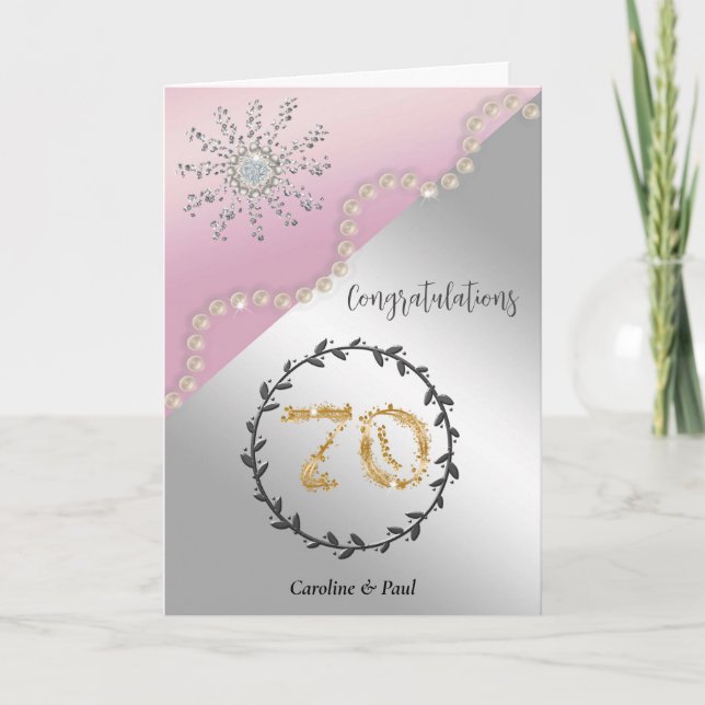 Congratulate Friends on 70th Wedding Anniversary Card (Front)