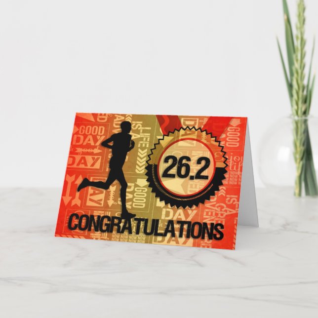 Congratulate the 26.2 Male Marathon Runner Card (Front)