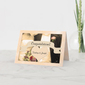 Congratulate the Bride and Groom Sepia Couple Card