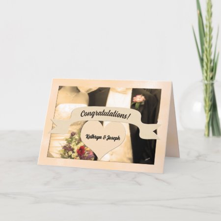 Congratulate The Bride And Groom Sepia Couple Card