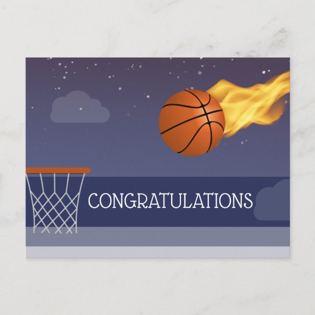 Congratulate to Basketball Team Winning Postcard (Front)