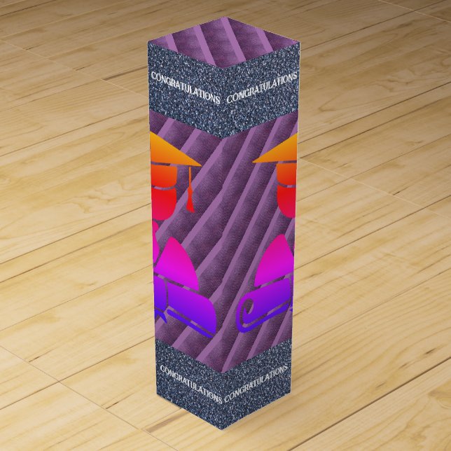 Congratulate to the graduation wine box (Front)