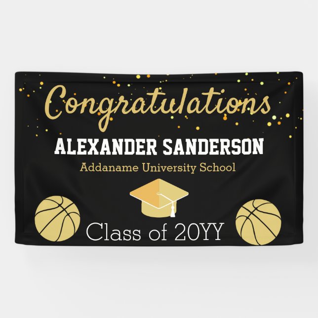  Congratulation Basketball Graduation Banner (Horizontal)