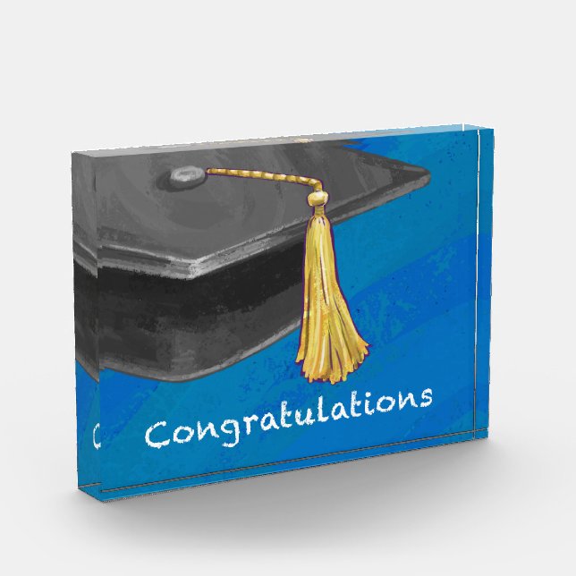 Congratulation Black and Blue Acrylic Award (Left)