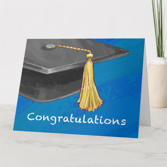 Congratulation Black and Blue Card (Front)