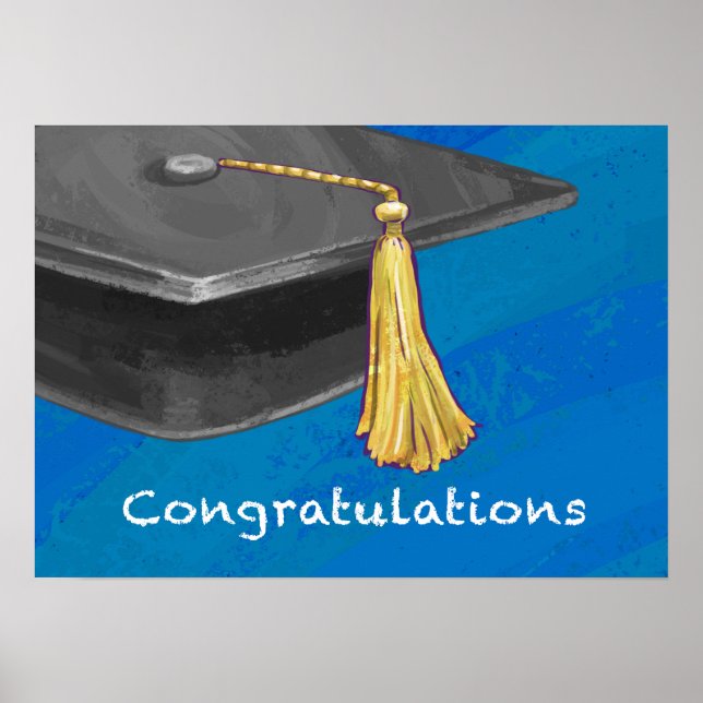 Congratulation Black and Blue Poster (Front)