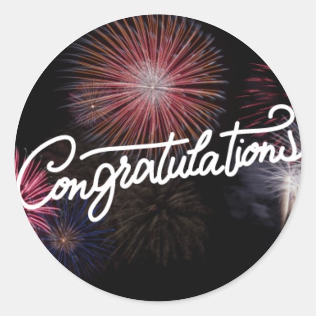 congratulation classic round sticker (Front)