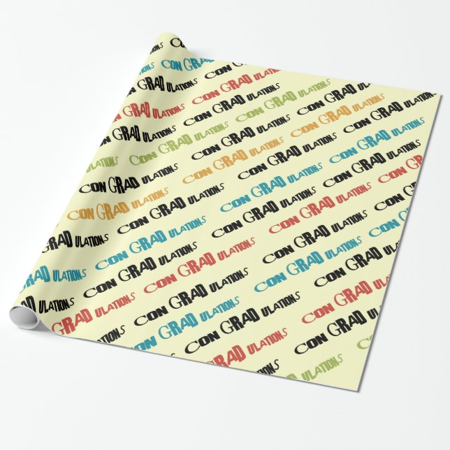 Congratulation - Con"grad"ulations" Grad gift wrap (Unrolled)