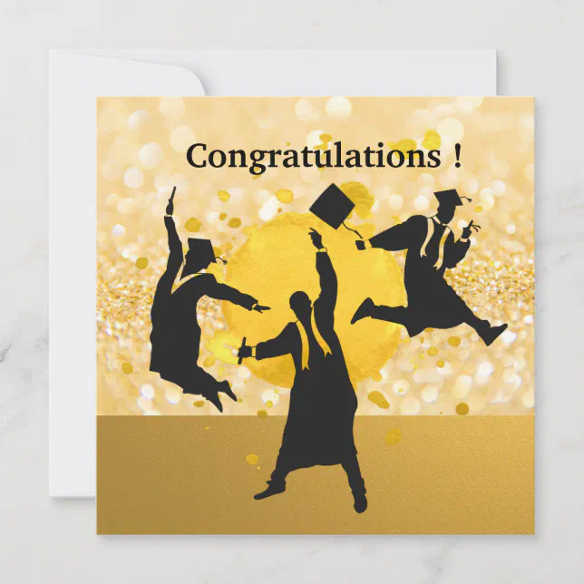 Congratulation For Graduation Black And Gold Theme Zazzle