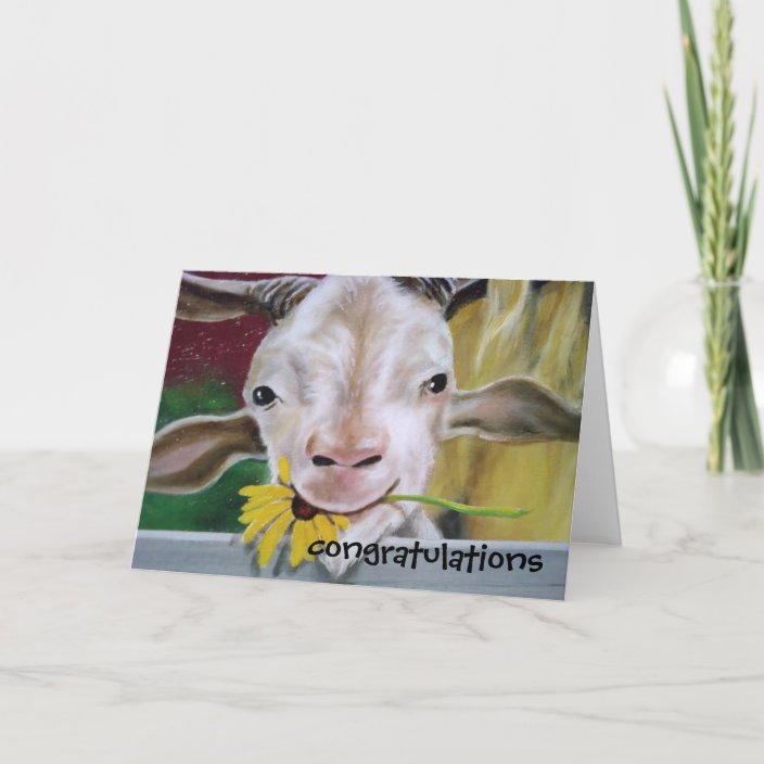 CONGRATULATION FROM THE GOAT! CARD | Zazzle.com