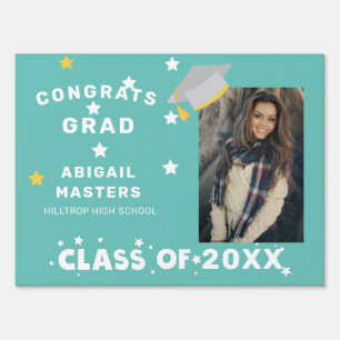 congratulation grad stars photo yard sign