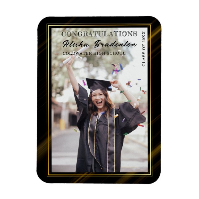 Congratulation Graduate Photo Announcement Magnet (Vertical)