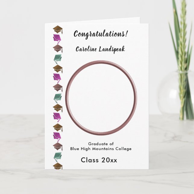 Congratulation Graduation 2025, White Roses Card (Front)